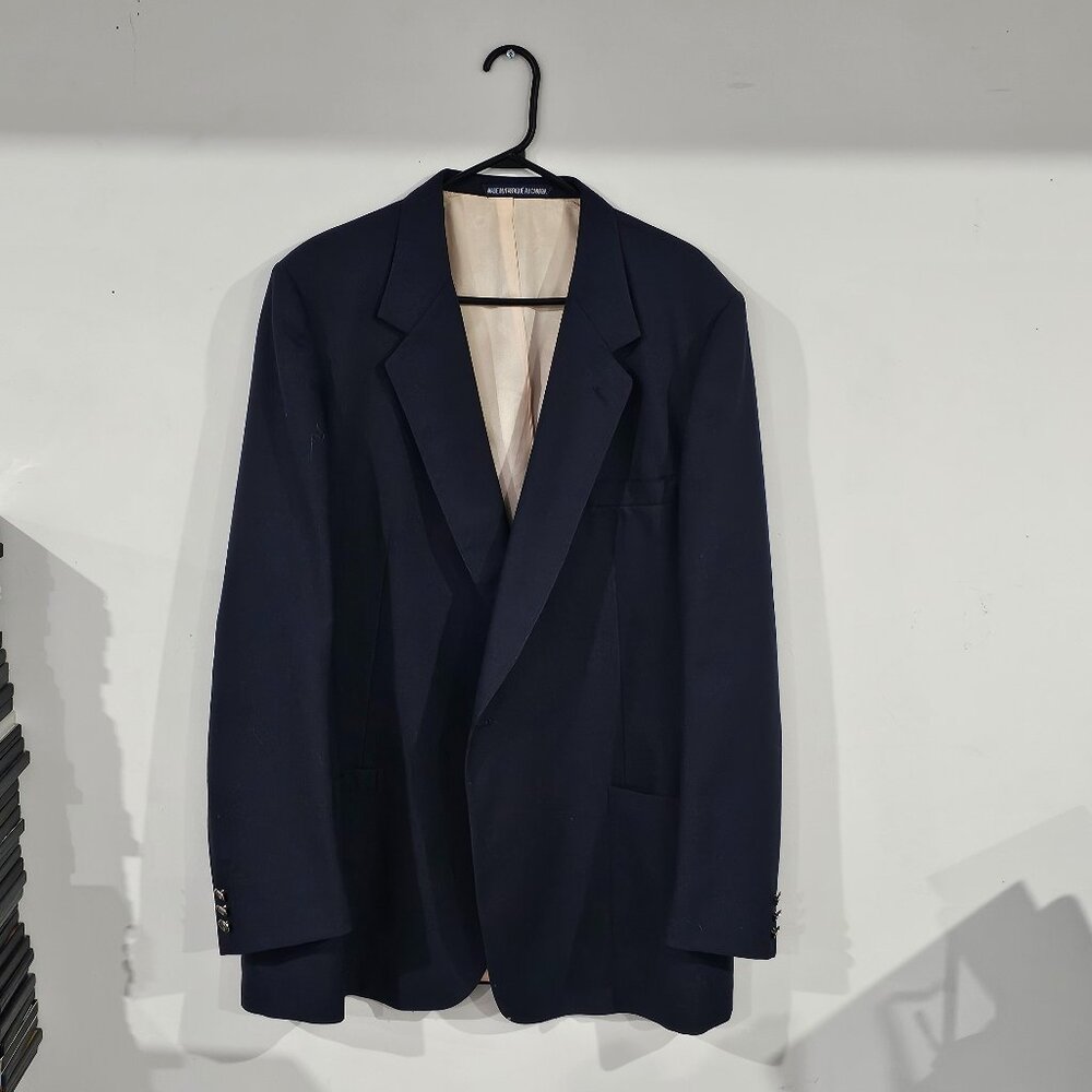 Moore's Blue made in Canada sports blazer for men with beige inner lining